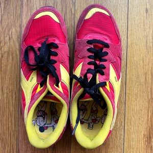 Diadora Rocky IV (Drago) Full Suede Shoes Size 8.5 in Fiery Red/Cyber Yellow